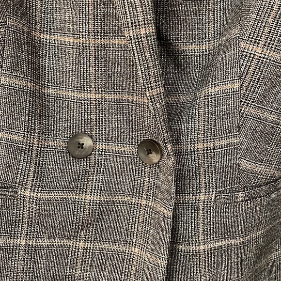 Express Metallic Plaid with Copper Accent Double Breasted Suit Jacket Size Large - Picture 4 of 10